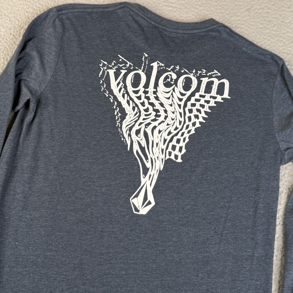 VOLCOM Graphic T Shirt Mens L Gray Graphic Skate Surf Streetwear Logo Y2K Style
